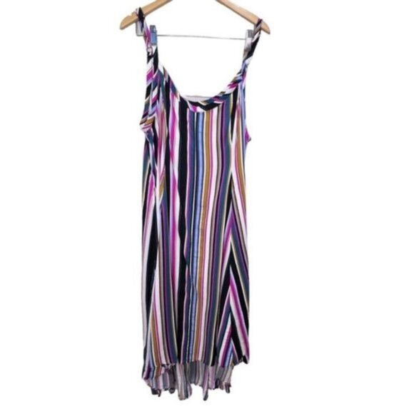 Torrid Maxi Challis High-Low Striped Dress Size 1x - Picture 6 of 9